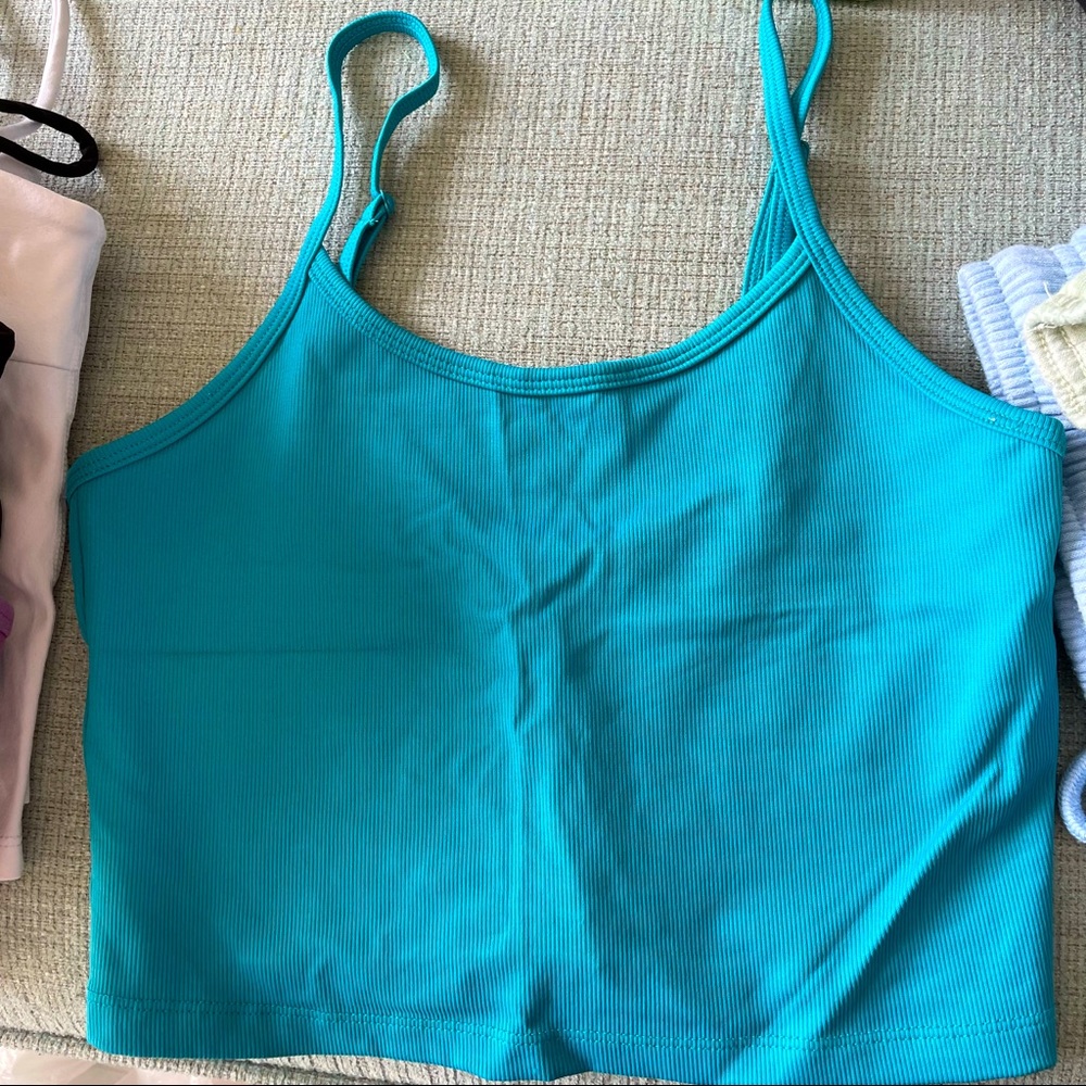 Balance Athletica ribbed crop tank - aqua teal